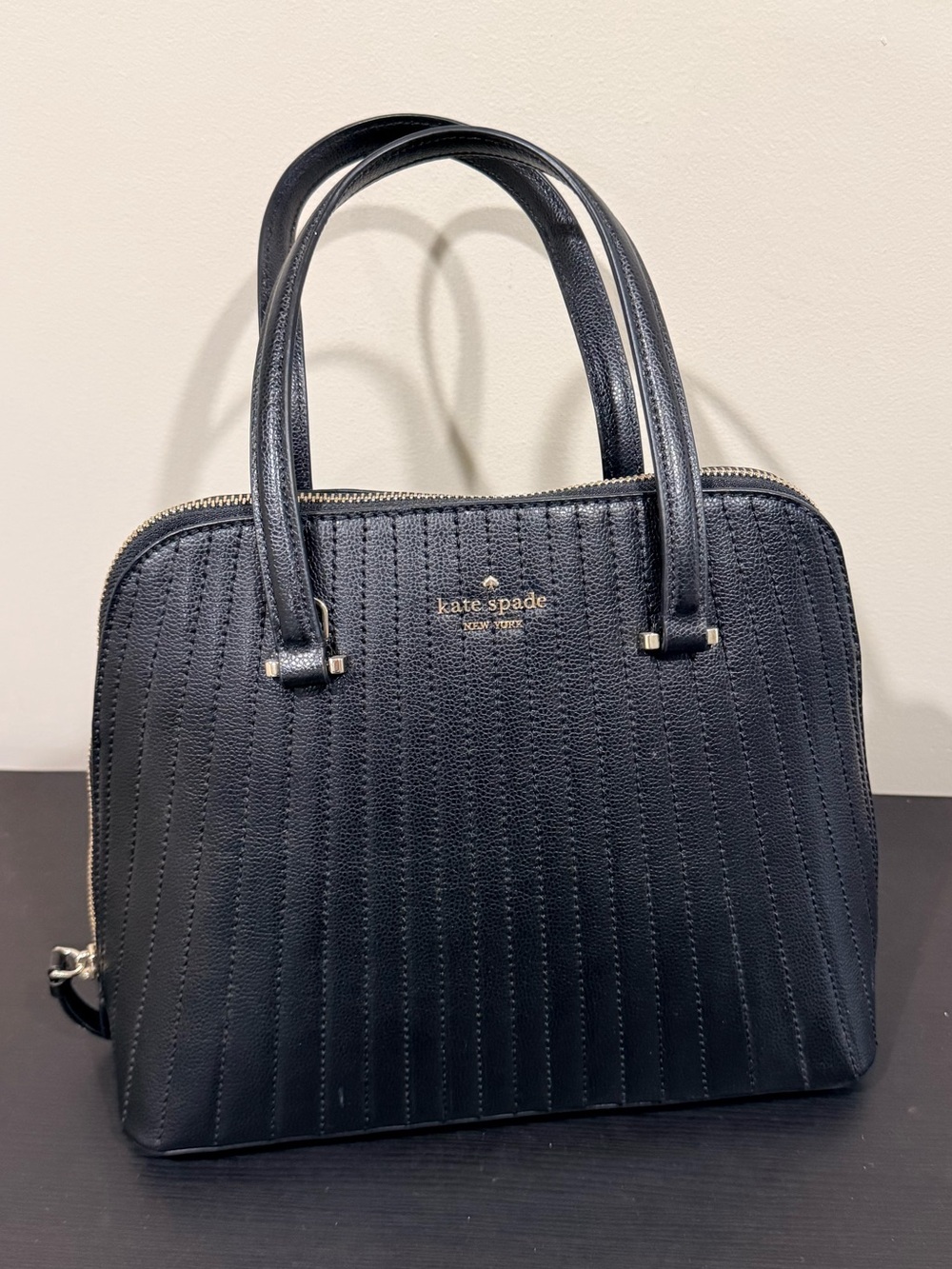 kate spade Patterson Drive Medium Black Dome Satchel with Top Handles